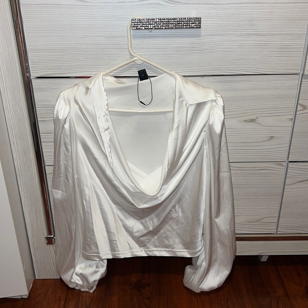 Size L, White Blouse, Shein